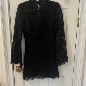 AQUA Black Lace/eyelet Dress